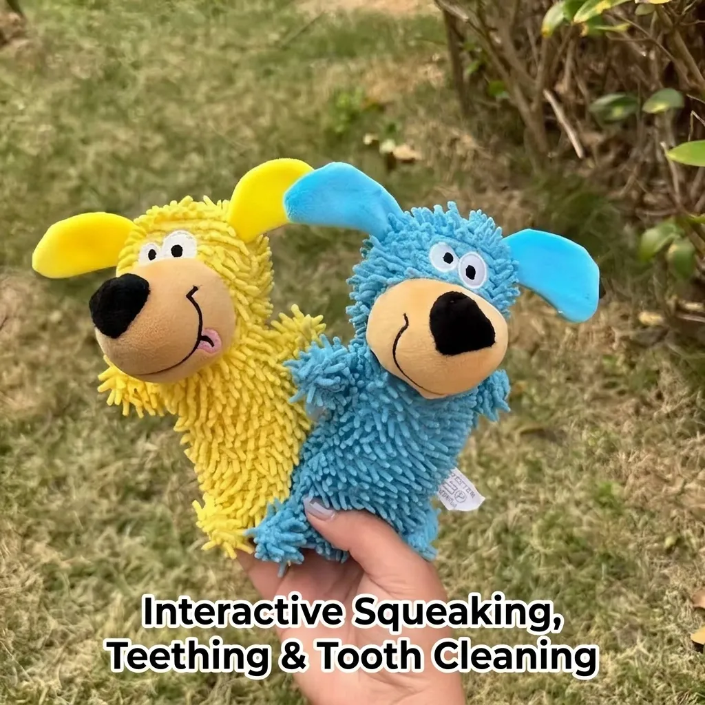 Juguete Chirriante de Peluche para Perro Juguete de Masticación Duradero para Aliviar el Aburrimiento Forma de Animal de Peluche Suave