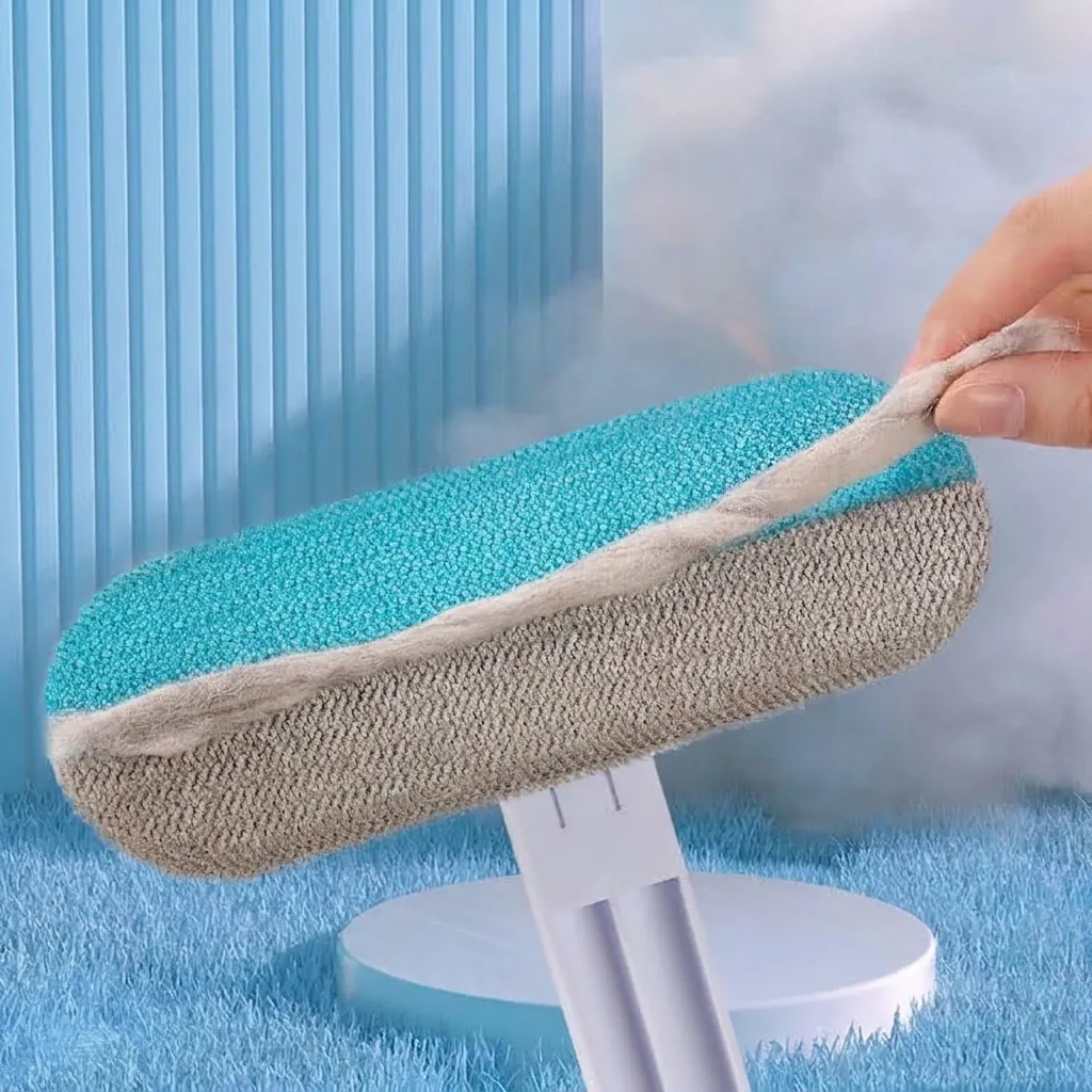 Brosse de Nettoyage Portable pour Poils d'Animaux Rouleau Antipeluche Réutilisable pour Chiens et Chats Outil pour Tapis Canapé Lit Meubles