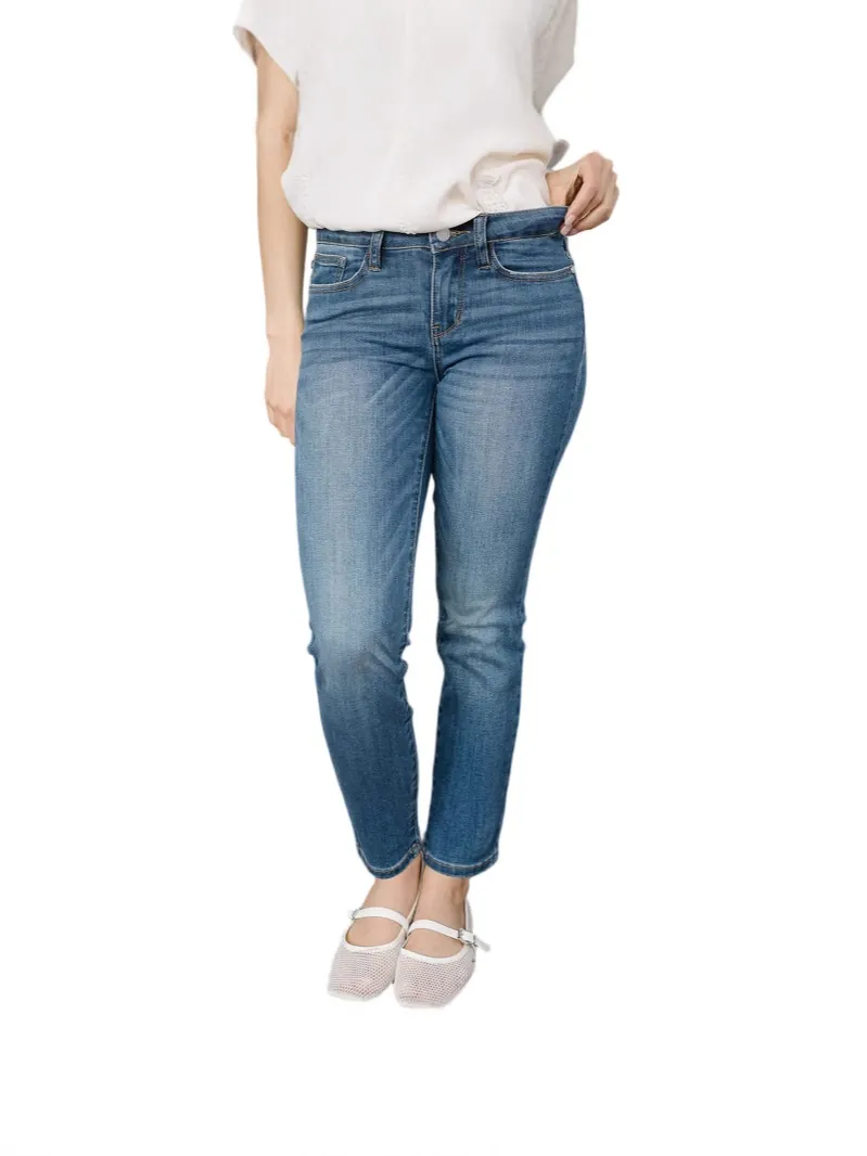 Pantalons Jeans en Denim à Jambe Droite Décontractés pour Femmes Taille Haute Lavés en Coton Streetwear Mode Pantalons Slim Quotidien
