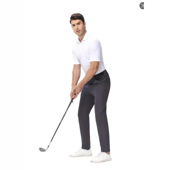 Pantalones Casuales de Golf Color Sólido para Hombre Transpirable Nailon Spandex Alta Elasticidad Corte Recto para Actividad Diaria
