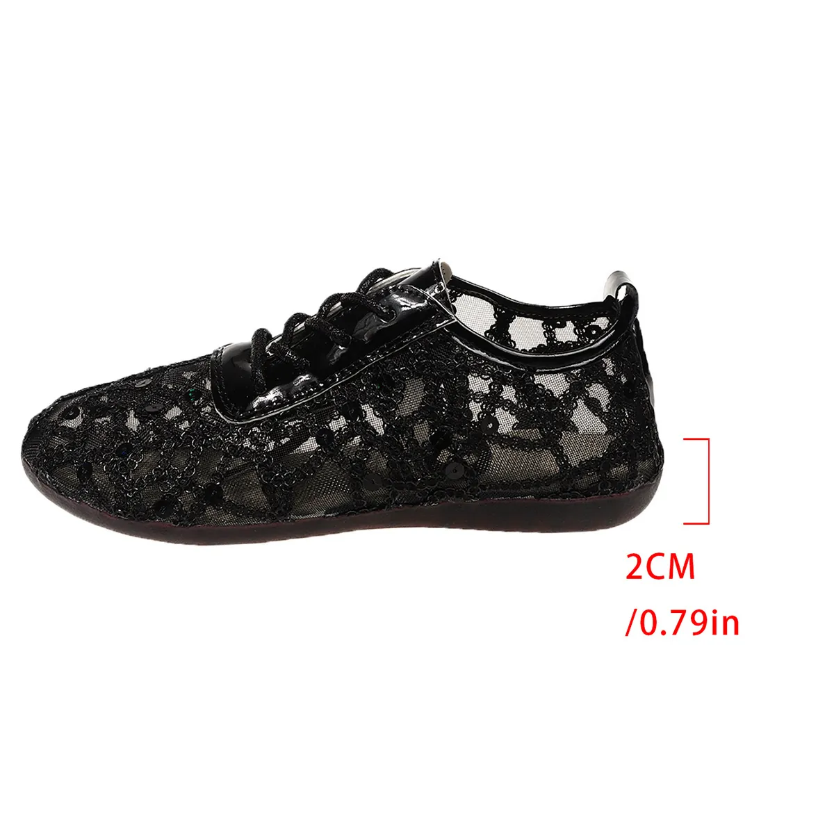 Women Lace Mesh Flats Rhinestone Sequins Hollow Out Casual Shoes Round Toe Lace Up Breathable Walking Shoes Gold Silver Black