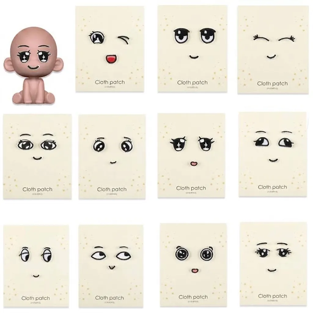 Divertido Emoji Cara Bordado Parche Poliéster Mini Plancha Decorativa Parches para Ropa Bolso DIY Costura Accesorios