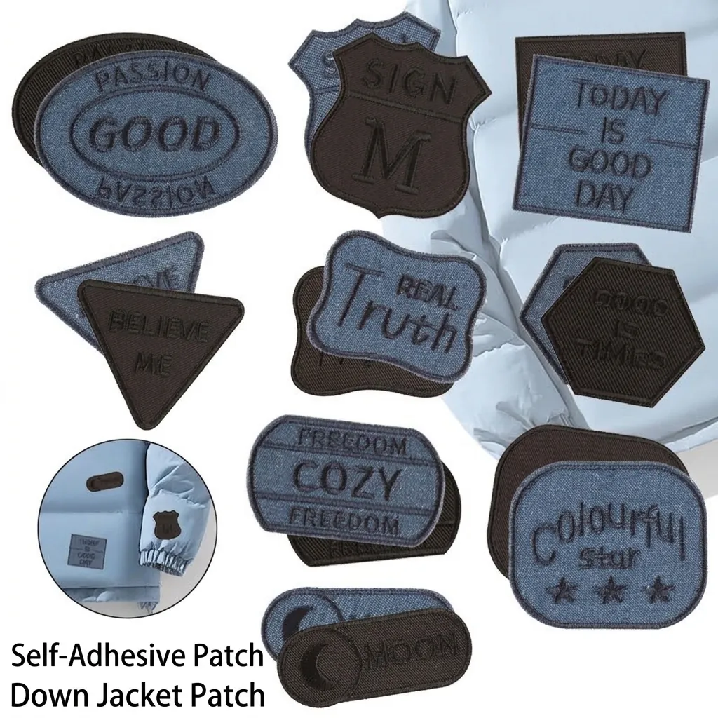 Parche Bordado Autoadhesivo Letra del Alfabeto de Mezclilla Insignia Termoadhesiva Para Reparación de Ropa DIY Costura