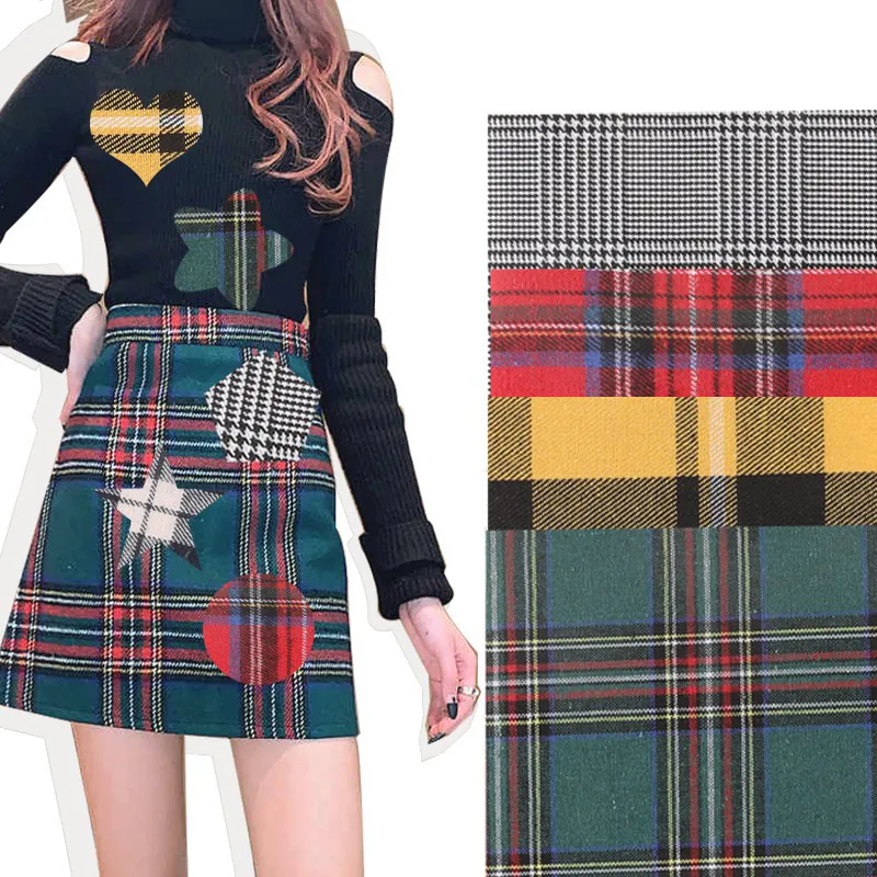 Coudières en Tissu à Carreaux Polyester Tissé Patchs de Genou Thermocollants Pied de Poule Appliques Décoratives pour Chemises Vestes Couture DIY
