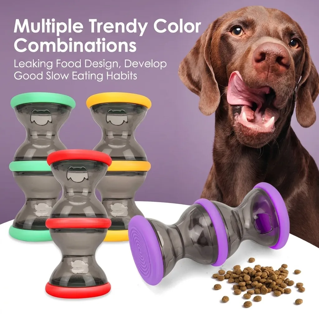 Huisdier Dumbbell Roller Voedseldispenser Interactief Hond Puzzle Speelgoed Langzame Voerbak Training Duurzaam Plastic Rubber Kauwspeelgoed