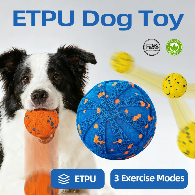 Smart Electric ETPU Dog Toy Ball Automatic Rolling Bouncing Ball IPX7 Waterproof Interactive Pet Toy for Large Dogs