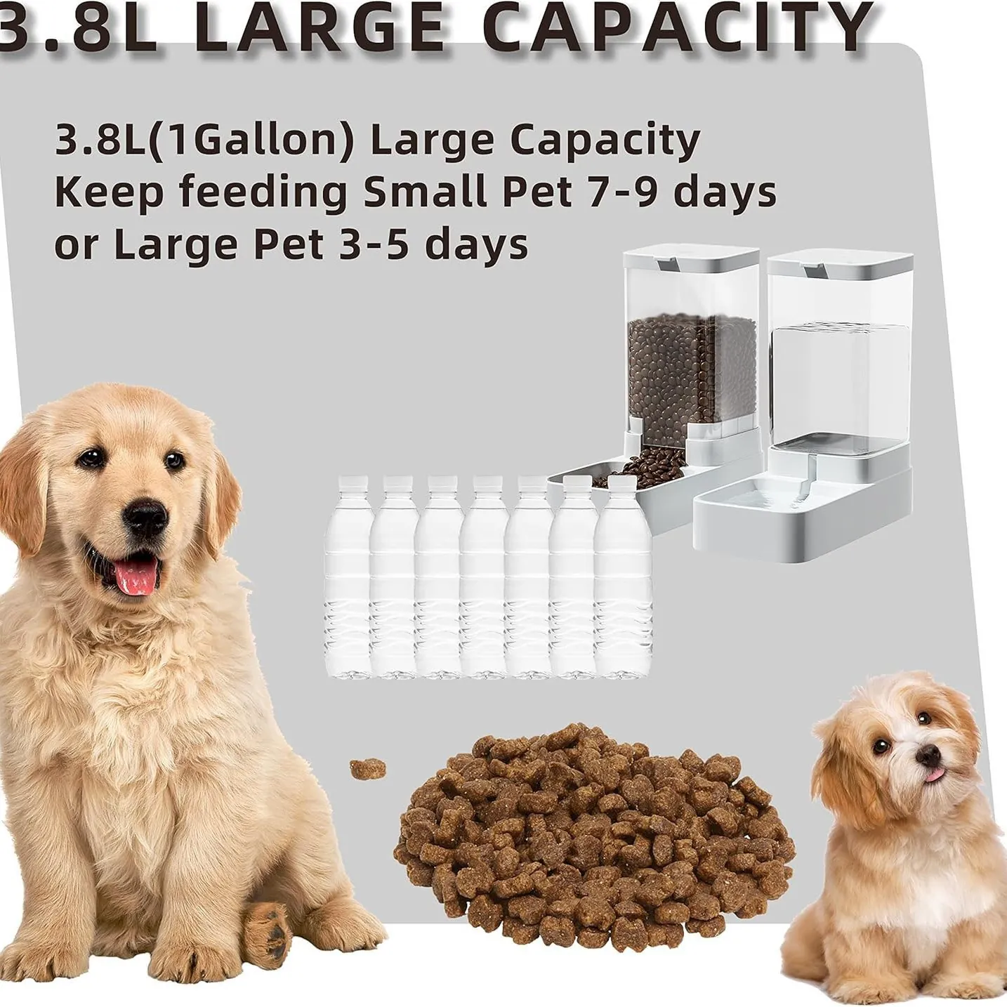 Automatischer Fressnapf Und Wasserspender Schwerkraft Futterspender Set Für Katzen Hunde Transparente Minimalistische Kunststoffnäpfe