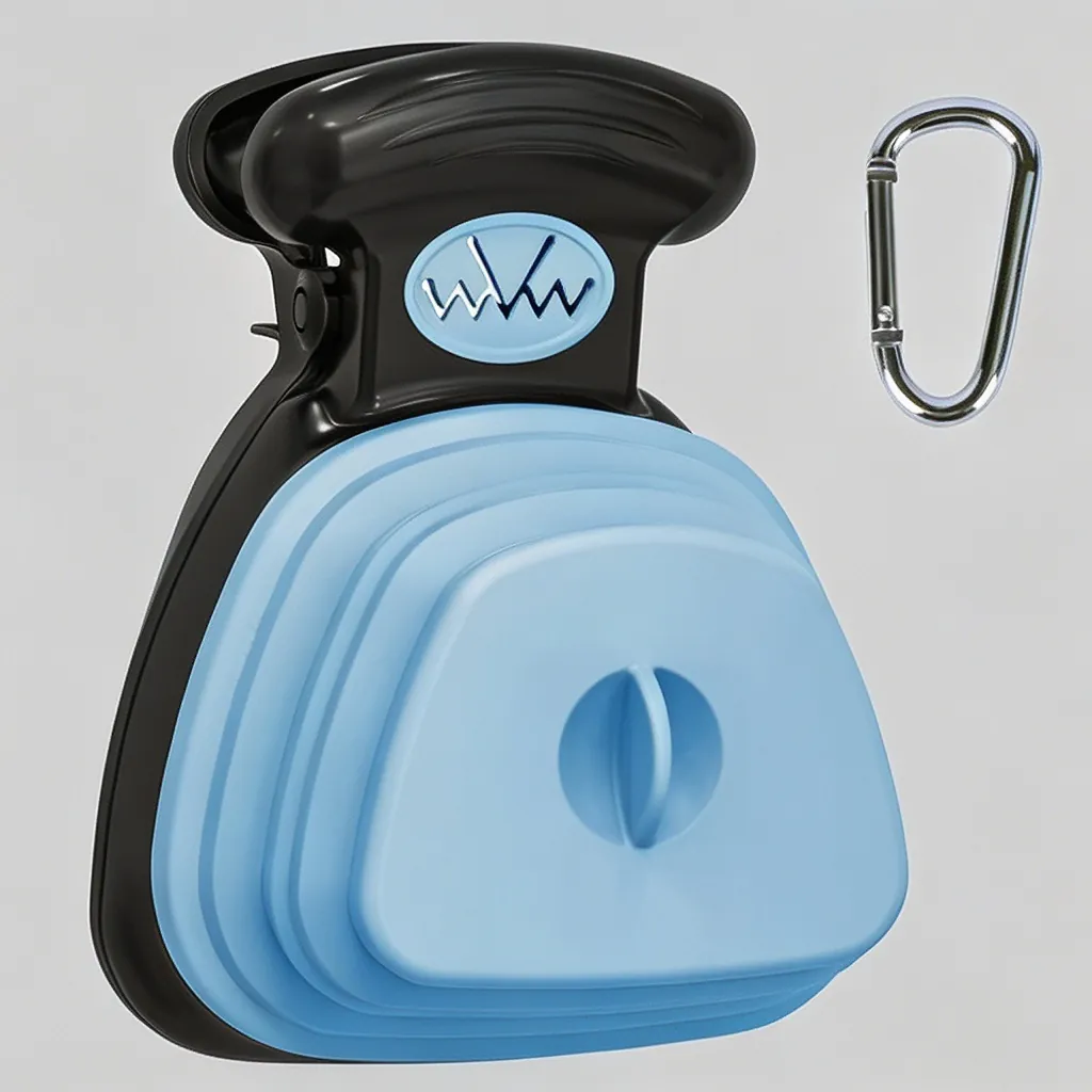 Portable Foldable Pet Pooper Scooper With Carabiner Hook Silicone Plastic Dog Waste Picker Outdoor Cleaning Tool For Dog Walking