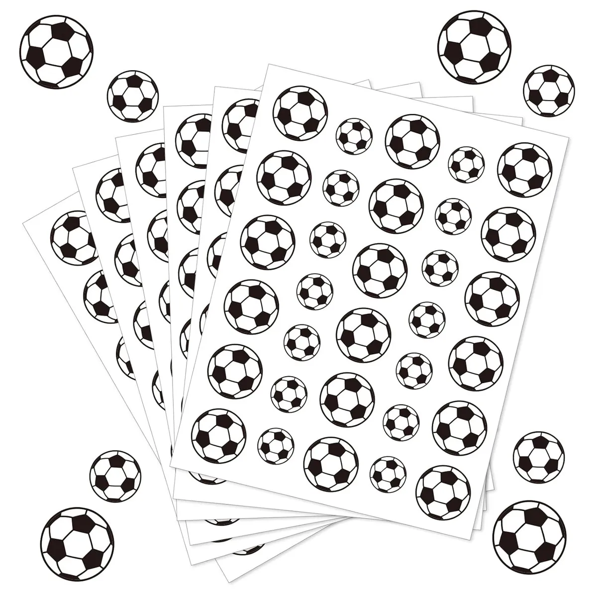 Pegatinas Fútbol Para Fans Mundial Blanco Negro Fútbol Redondo Impermeable Autoadhesivo Cara Cuerpo Calcomanías Deporte Decor
