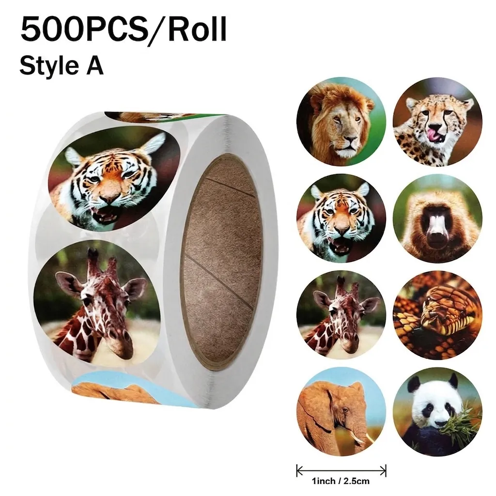 Adesivi Premio Animali Cartone Animato Incoraggiamento Insegnante Regalo DIY Etichette Sigillo Scrapbooking Decorazione Rotolo