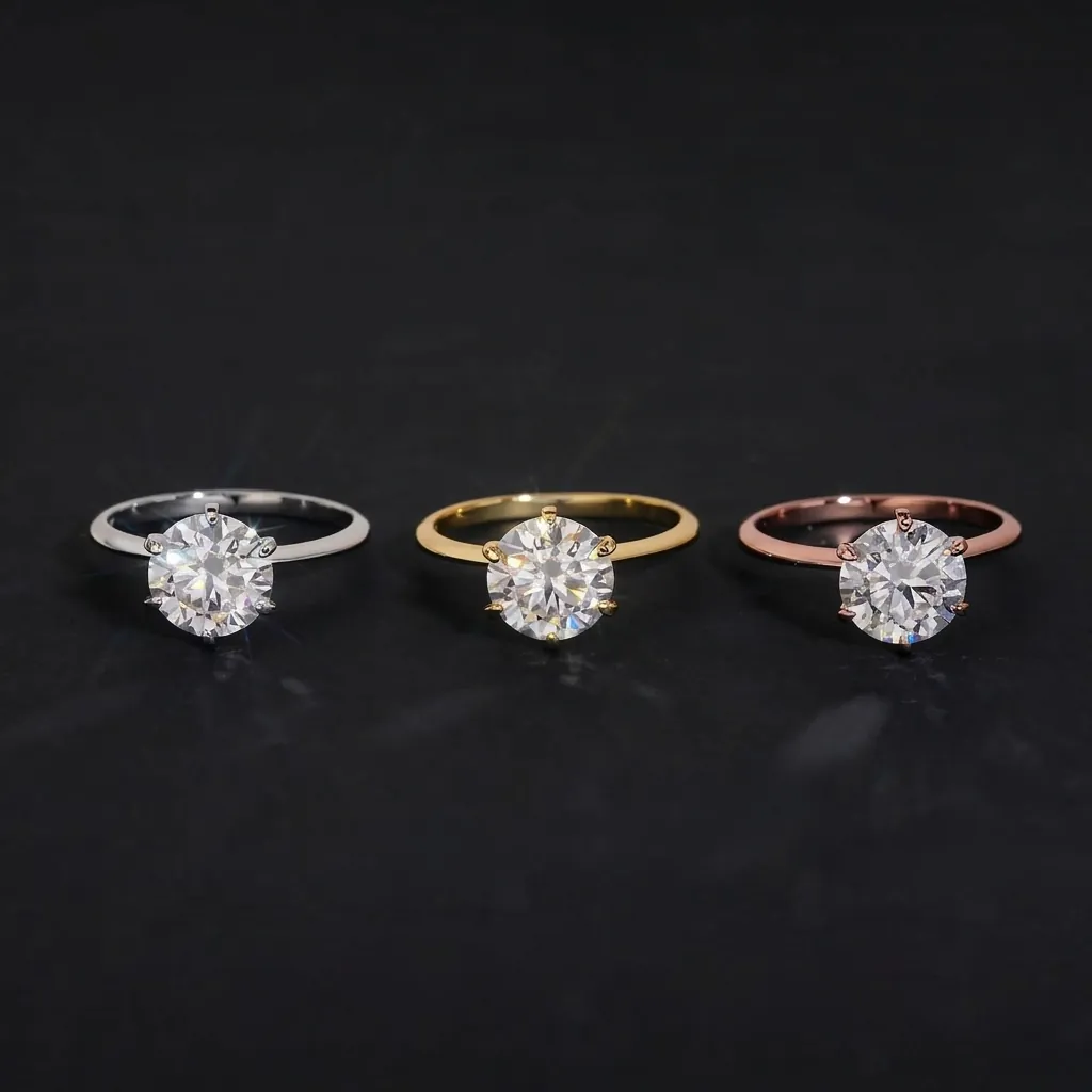 Classico Anello Moissanite Taglio Rotondo a 6 Griffe da 3 Carati in Argento Sterling 925 Anello di Fidanzamento e Matrimonio Con Certificato GRA da Donna