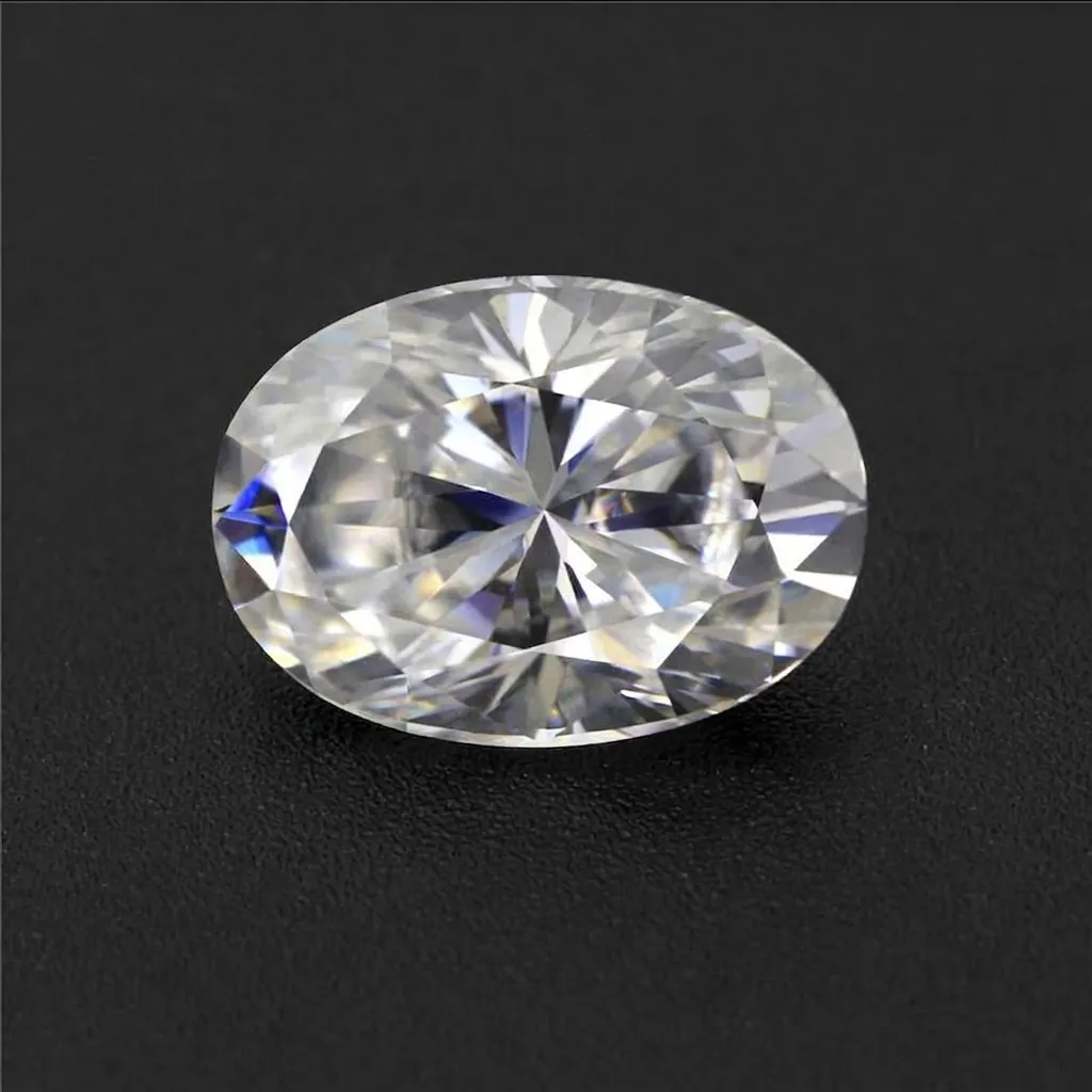 Diamante Sciolto in Moissanite Taglio Ovale Colore DF Pietra Preziosa Coltivata in Laboratorio per Creazione Gioielli Con Certificato GRA E Tessera Nera