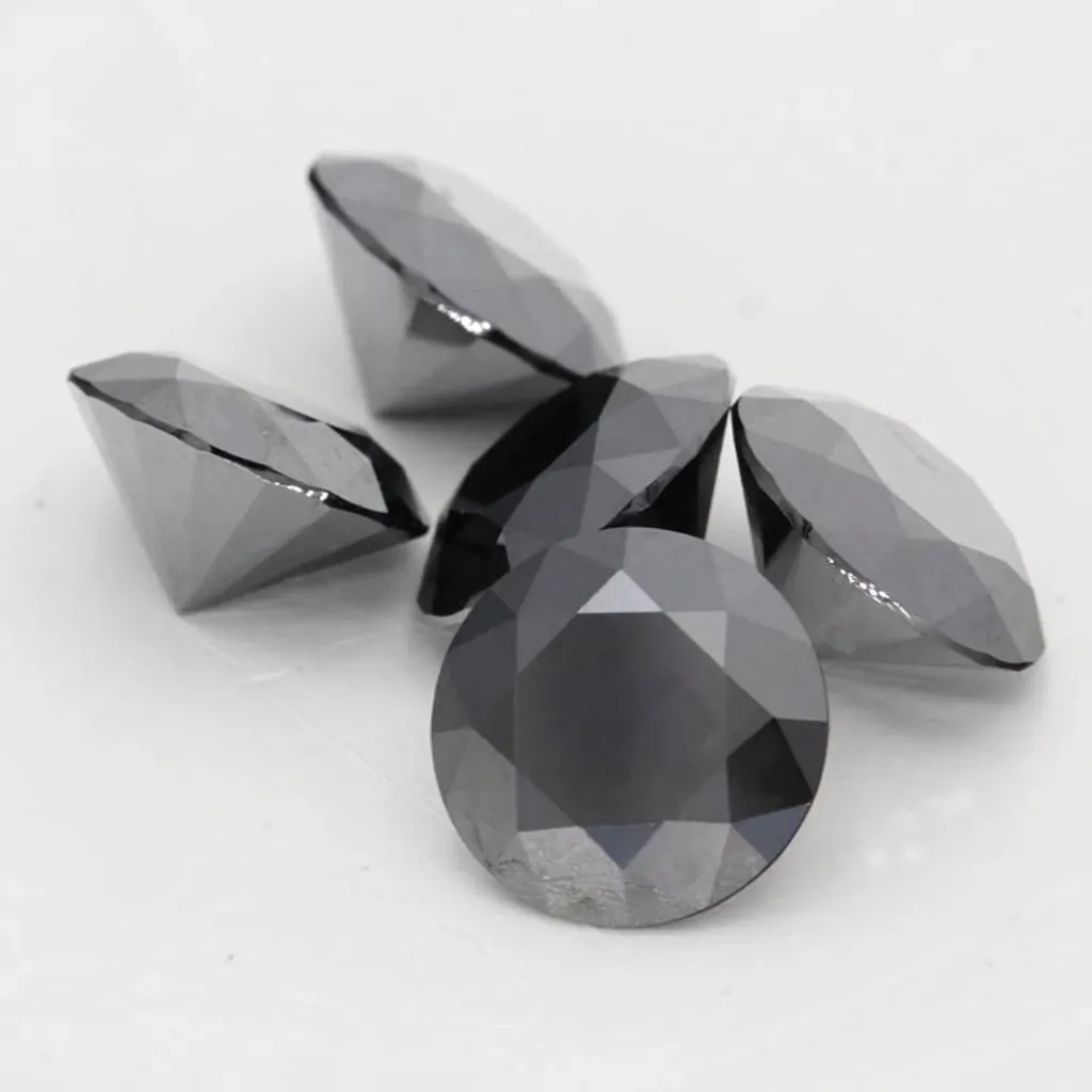 GRA Moissanite Noire Pierre En Vrac Taille Brillant Rond Cœurs Et Flèches Diamant Moissanite Pour Création De Bijoux DIY