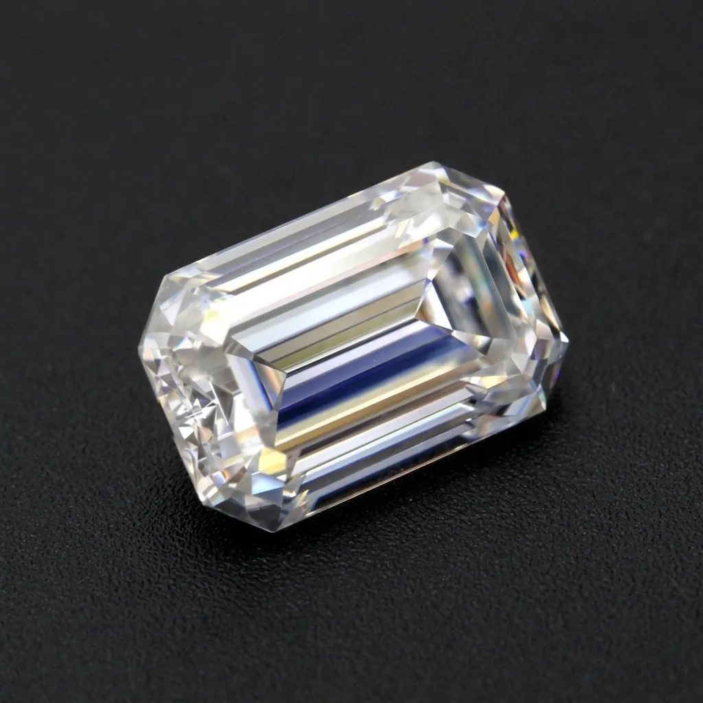 Pietra di Moissanite Sciolta Taglio Smeraldo Colore DF GH Chiarezza VVS Diamante Creato in Laboratorio per Creazione Gioielli Anello Ciondolo