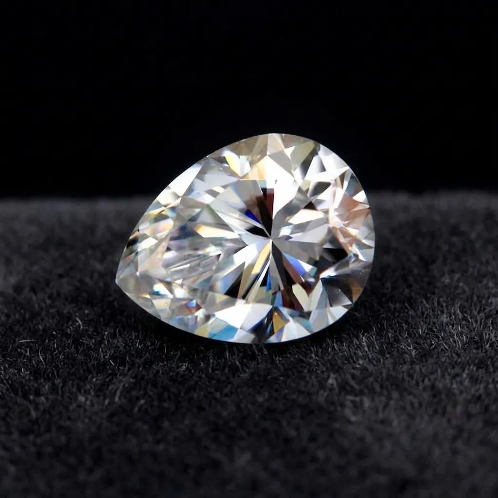 Taille Poire Couleur GH Moissanite Pierre en Vrac Forme Goutte Clarté VVS Diamant Alternative Avec Certificat Serti Bijoux