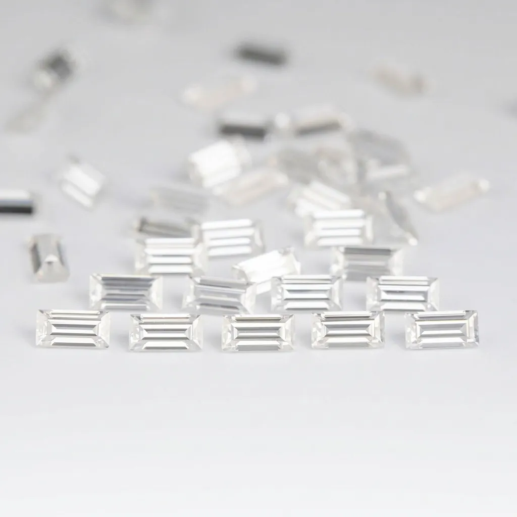Moissanita Suelta Corte Baguette Color DF Claridad VVS Diamante Creado en Laboratorio Para Fabricación de Joyas Moissanita Piedra