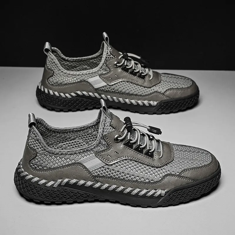 Sneakers in Mesh Casual da Uomo Traspiranti Scarpe Sportive Cucite a Mano Tendenza Coreana Comode Scarpe da Camminata Leggere
