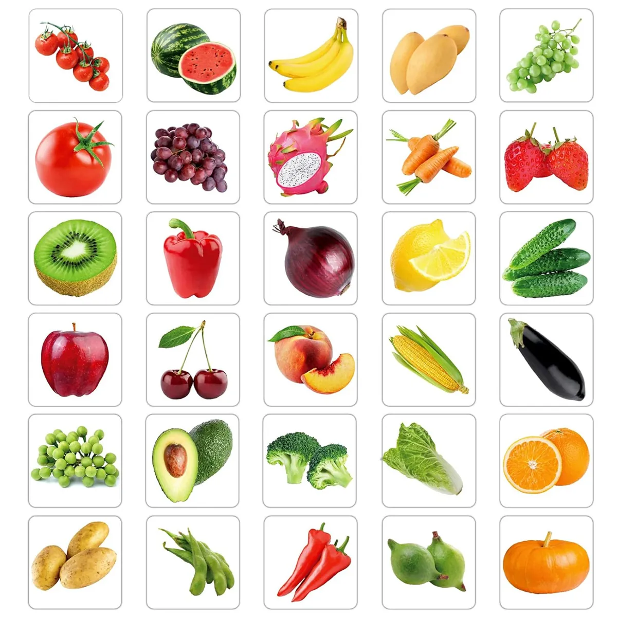 Pegatinas de Fotos Realistas de Frutas y Verduras Etiquetas Autoadhesivas Impermeables para Educación de Niños Recompensa de Aula Suministros Escolares