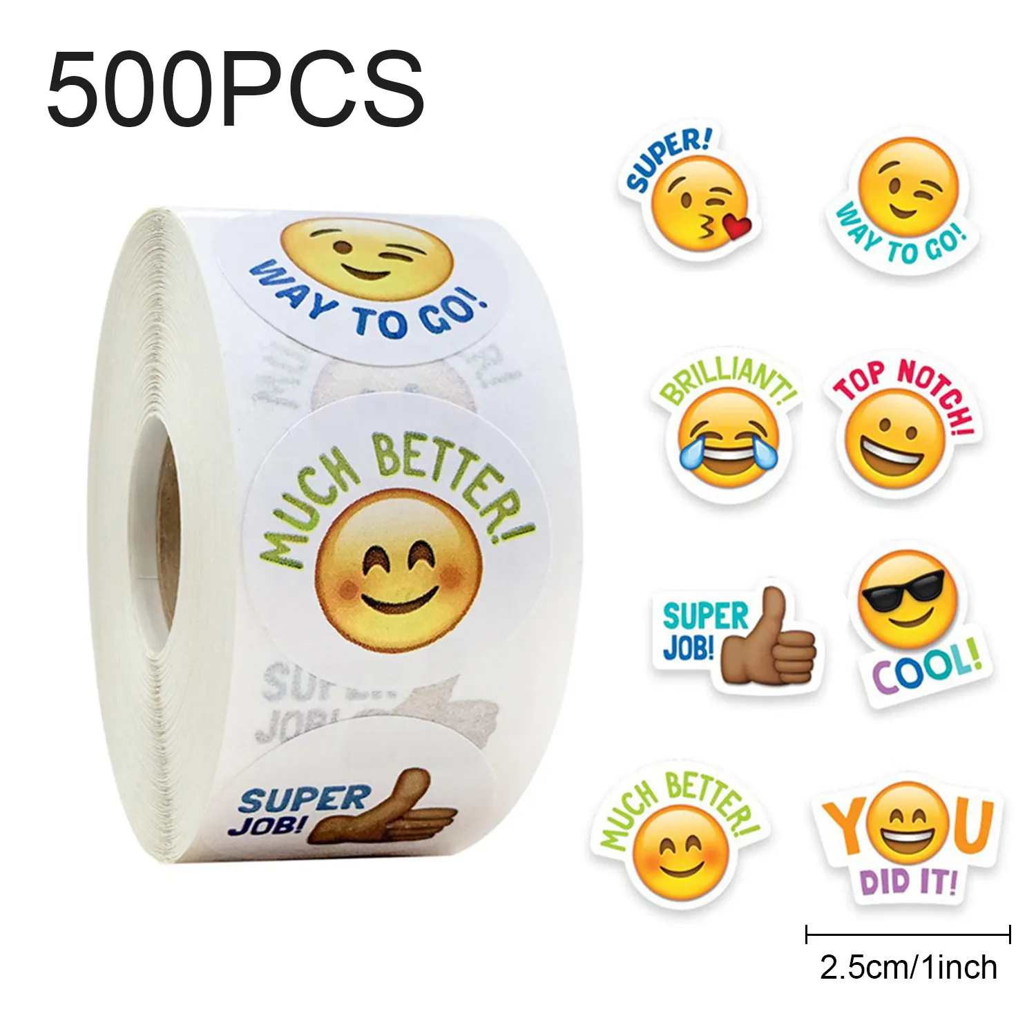 Autocollants Récompense Visage Souriant Étiquettes Emoji Étiquettes Encouragement Cartoon Pour Enfants Enseignants École Décoration Maison