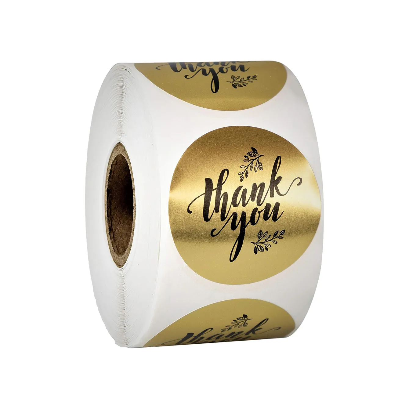 Στρογγυλά Ματ Χρυσά Αυτοκόλλητα Thank You Με Σχέδιο Λουλουδιών Για Σφράγιση Κουτιών Δώρου Γάμου Γενεθλίων Ετικέτες
