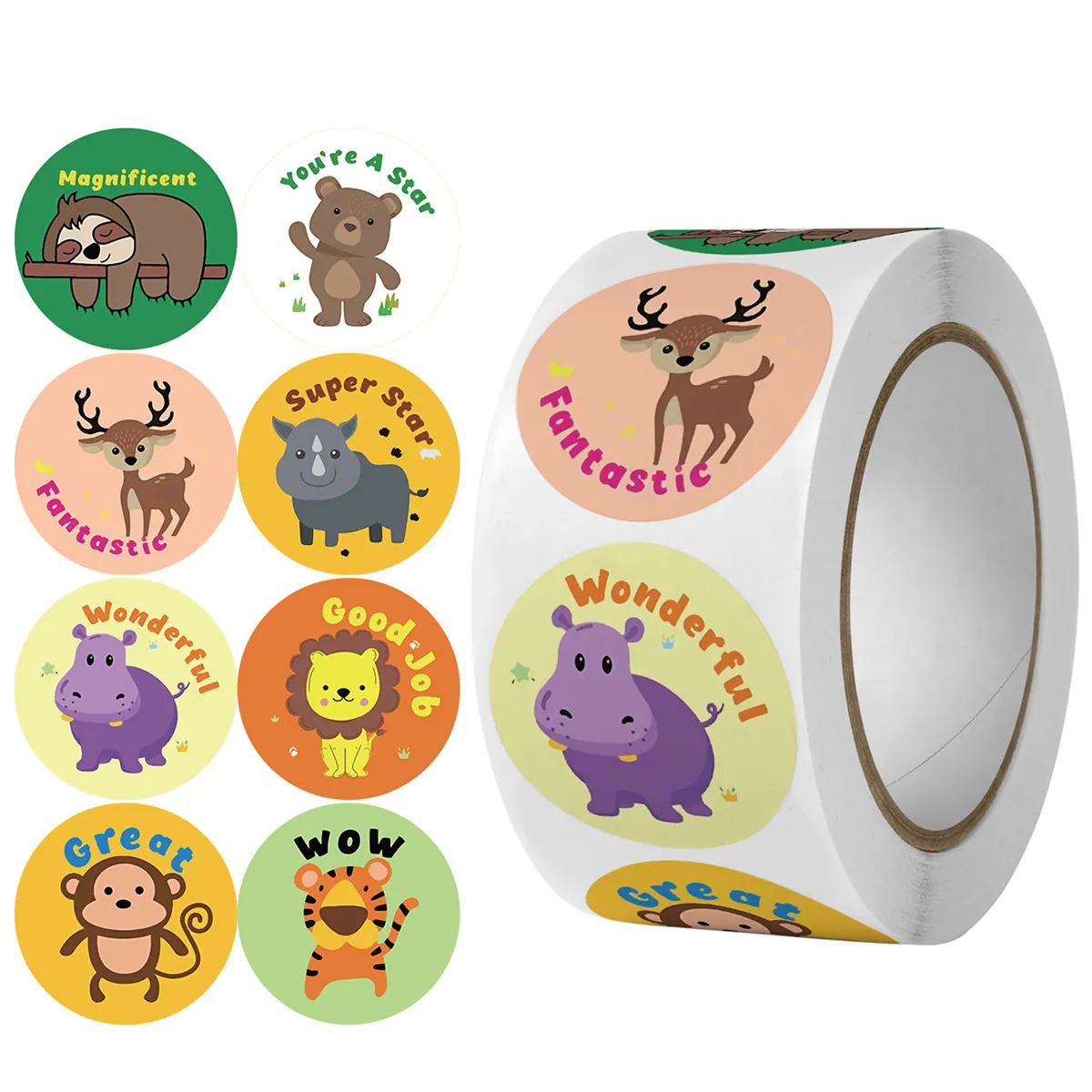 Cartoon Animal Reward Stickers For Kids Teachers Motivational Incentive Labels For Classroom School Home Education Decoration