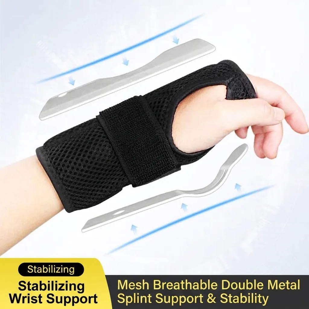 Professional Breathable Wrist Joint Fixation Brace With Double Steel Plate Support Adjustable Splint Wrist Support For Fracture Sprain Men Women