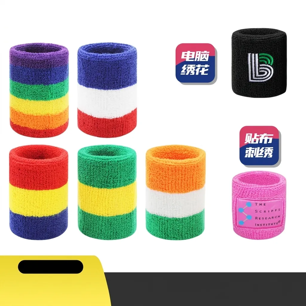 Sports Wristband Sweatband Elastic Terry Cloth Absorbent Towel Wrist Band For Basketball Volleyball Tennis Gym Fitness