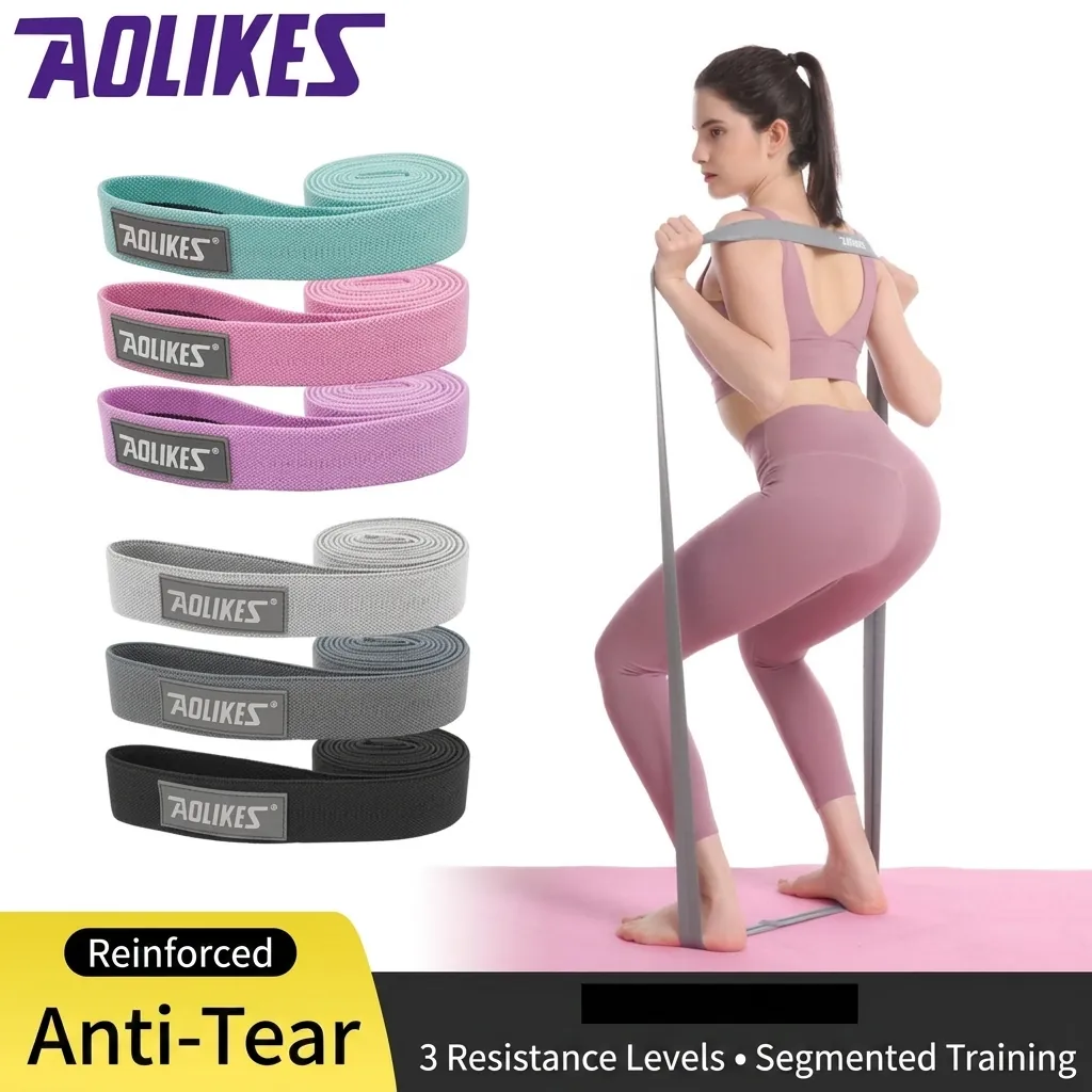 Correa de Estiramiento de Yoga Profesional de Algodón de Poliéster Banda de Resistencia para Entrenamiento de Fuerza Pilates Terapia Física Ejercicio Con Bolsa de Malla