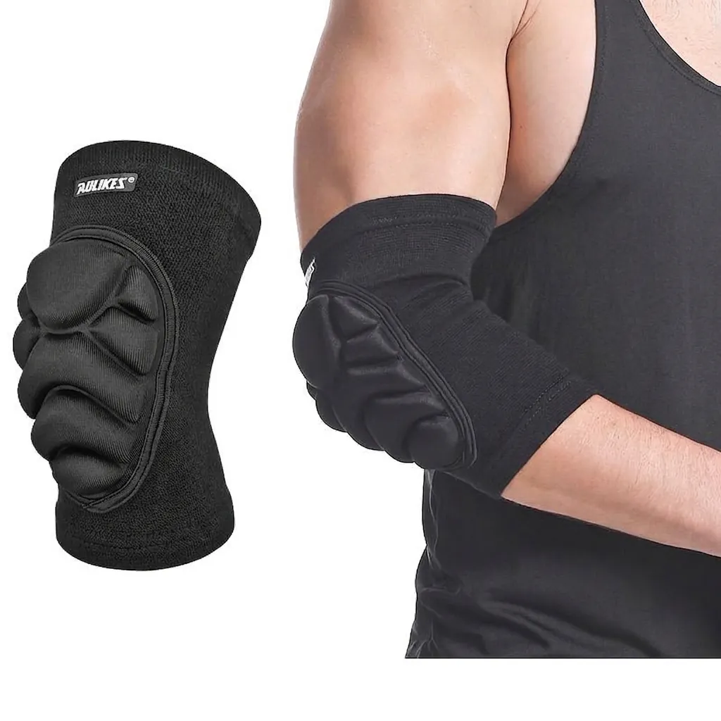 Anti-Collision Sport Elbow Pads With Thick Sponge Cushion Protective Gear For Dancing Skating Volleyball Unisex Black