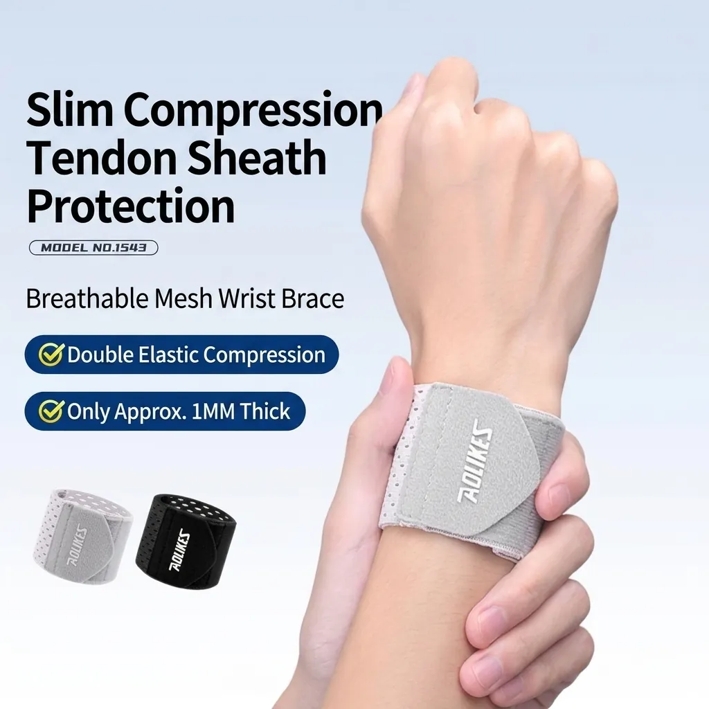 Professional Compression Mesh Breathable Wrist Guard For Basketball Fitness Tenosynovitis Protection Sports Support Wristband Hand Wrap