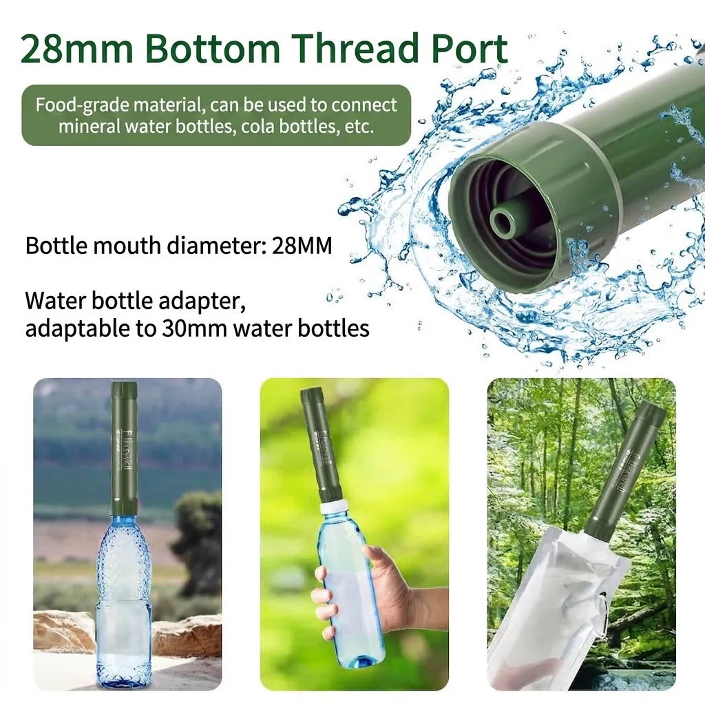Portable Water Filter Straw Emergency Survival Purifier For Outdoor Hiking Camping Disaster Relief Personal Filtration System