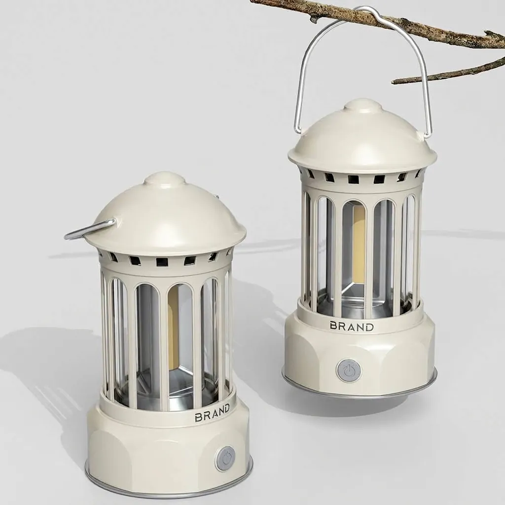 Retro Portable LED Camping Lantern COB Stepless Dimming Rechargeable Outdoor Hanging Tent Light For Home Decor Night Party