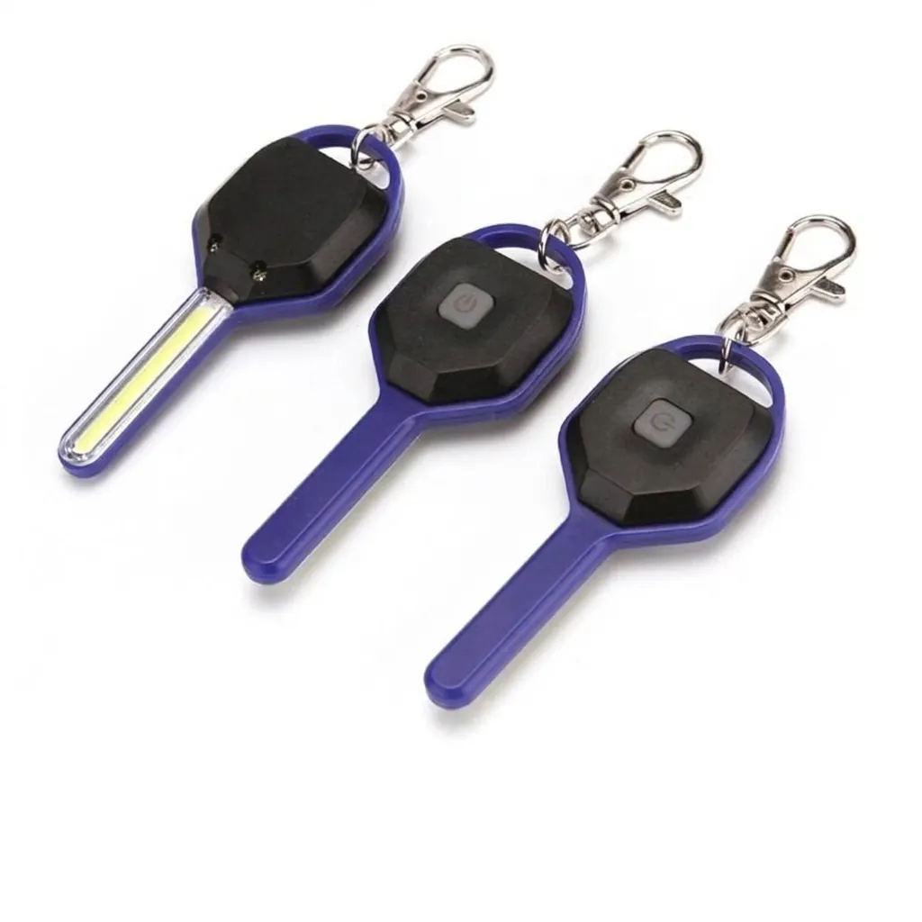 Mini Lampe Porte-clés LED Étanche Extérieure Lampe de Poche COB Portable Lampe de Secours Avec Crochet Métallique pour Camping