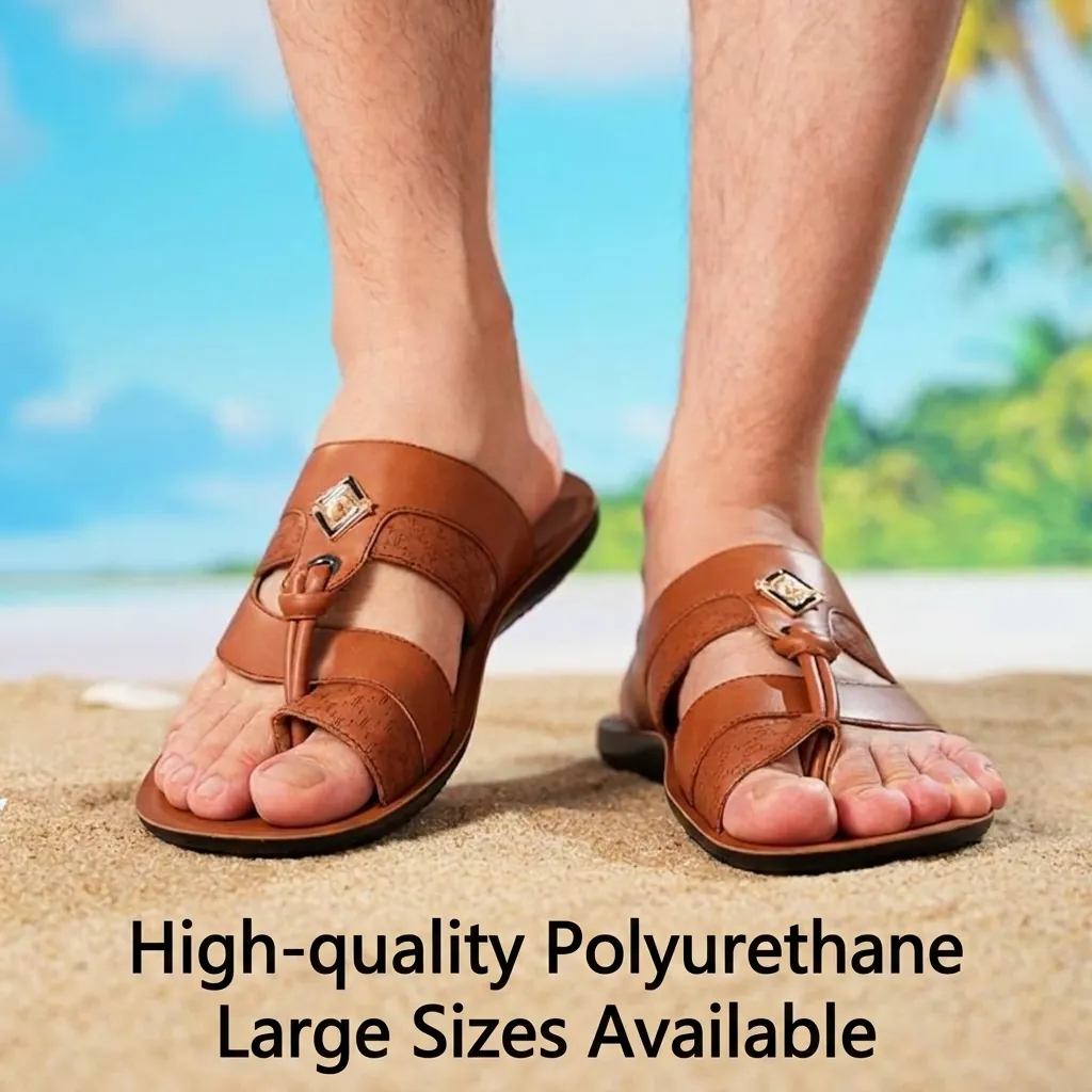 Tongs Haut de Gamme en Daim pour Hommes Sandales Imprimées de Luxe Semelle Souple Claquettes de Plage Antidérapantes Sandales Décontractées pour Hommes Pantoufles d'Extérieur