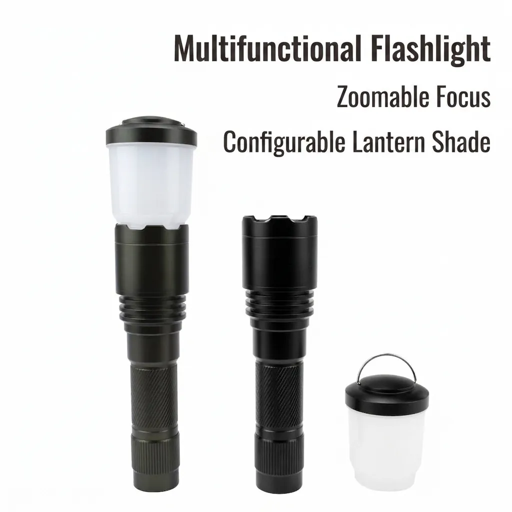 Puissante Lampe de Poche LED P70 Haut Lumen Rechargeable Zoomable en Alliage d'Aluminium Lanterne Portative pour Camping Randonnée Lumière d'Urgence