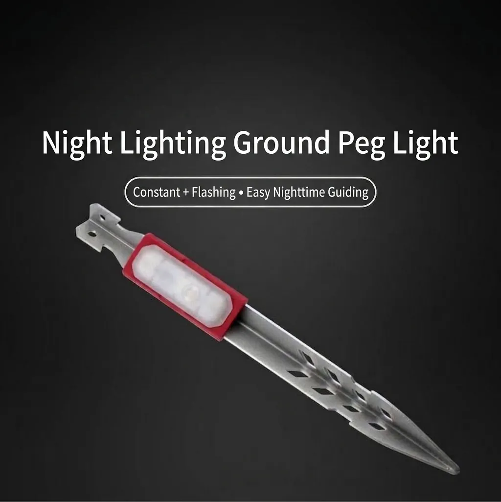 Outdoor LED Camping Zeltheringe Beleuchtung Eisen Heringe Mit Nachtwarnung Anti-Stolper Funktionelle Baldachin Fixierung Lichter