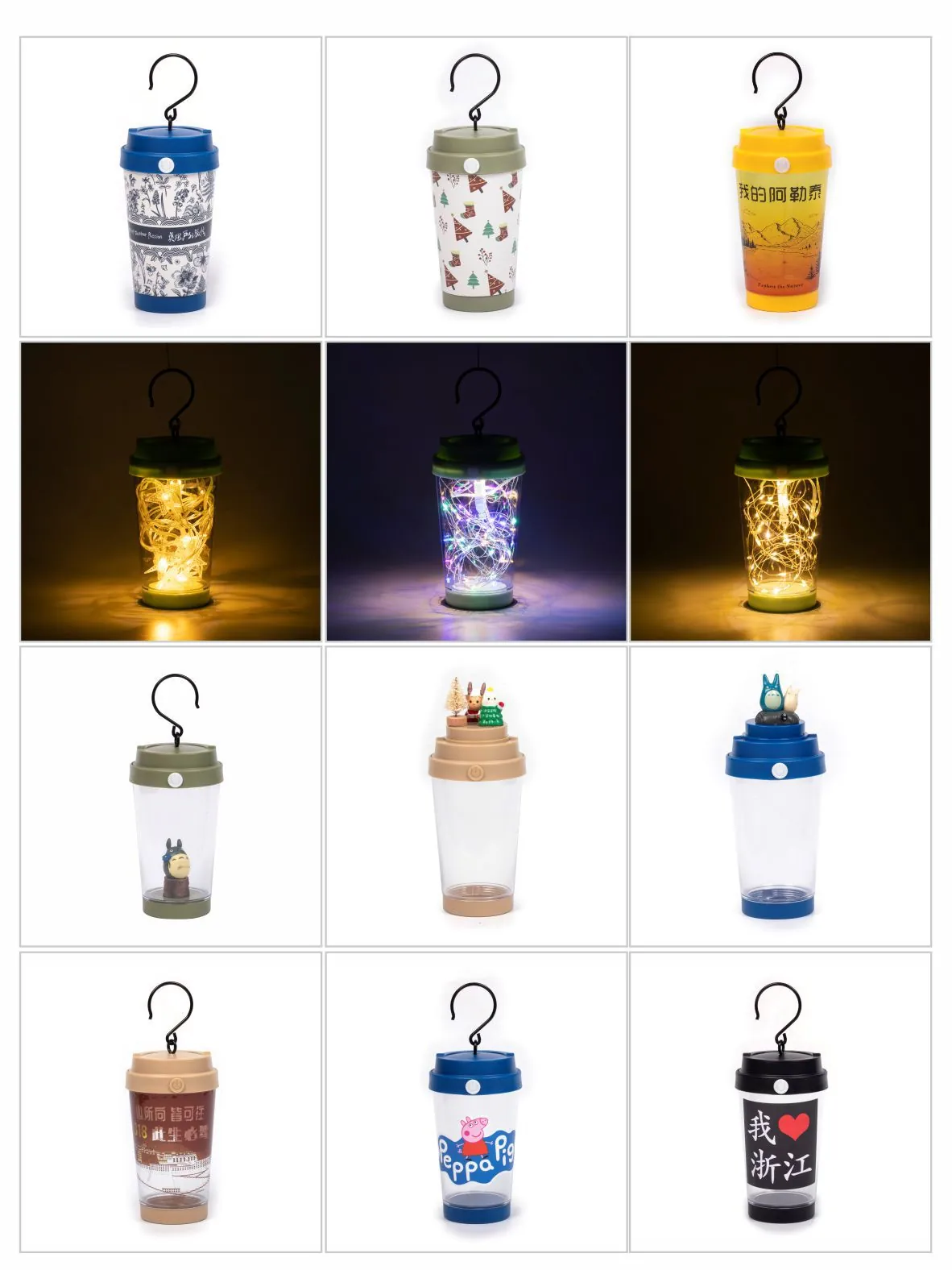 Vintage LED Camping Lantern Portable Outdoor Waterproof Cup Shape Atmosphere Lamp For Hiking Tent Bedroom Decoration