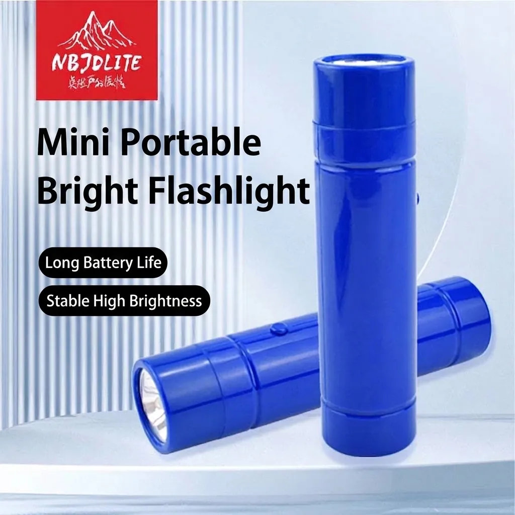 Mini Torcia LED Portatile ad Alta Luminosità a Lungo Raggio Piccola Torcia Manuale per Casa Campeggio All'aperto Blu PP