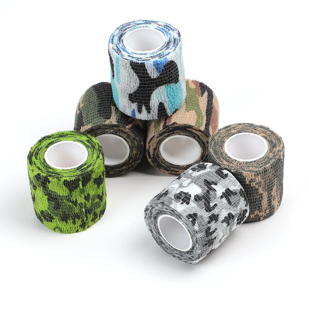 Self Adhesive Elastic Camouflage Bandage Non Woven Wrap For Outdoor Sports Pet First Aid Finger Protection Tactical Cohesive Tape