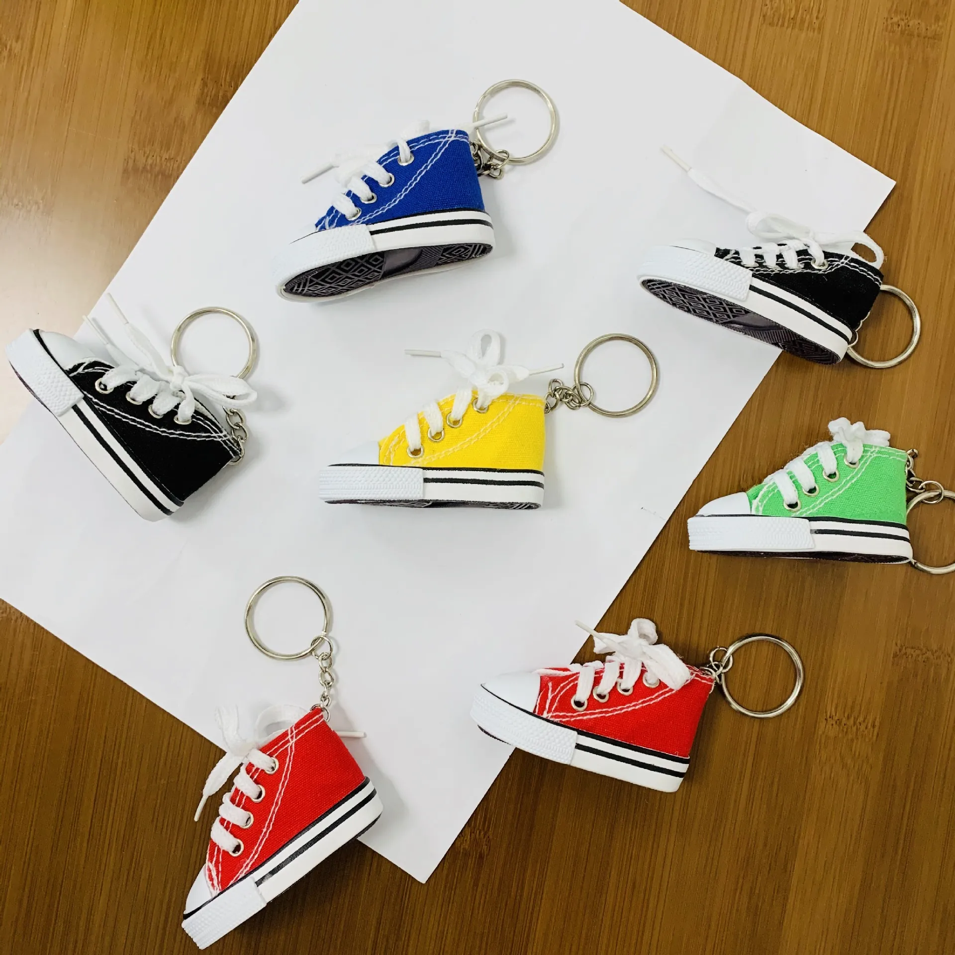 Mini Canvas Shoe Keychain Creative Bicycle Kickstand Cover Motorcycle Side Stand Support Decor Sneaker Bag Charm Pendant