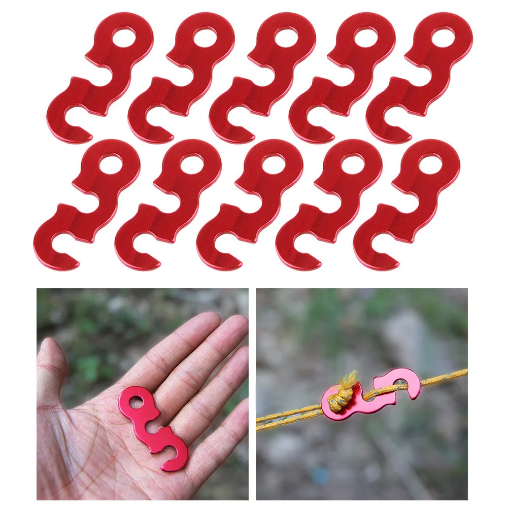 Aluminum Alloy Tent Rope Tensioner S-Shape Guyline Adjuster For Outdoor Camping Gear Wind Rope Buckle