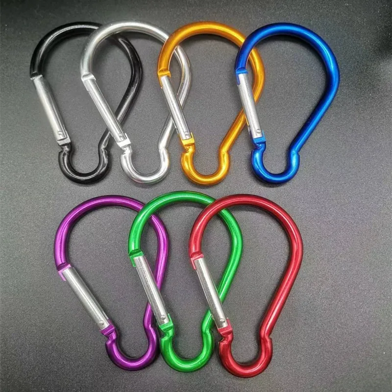 Aluminum Bulb Shape Carabiner Outdoor Camping Tent Hook Lightweight Anodized Metal Hanging Buckle For Hiking Keyring