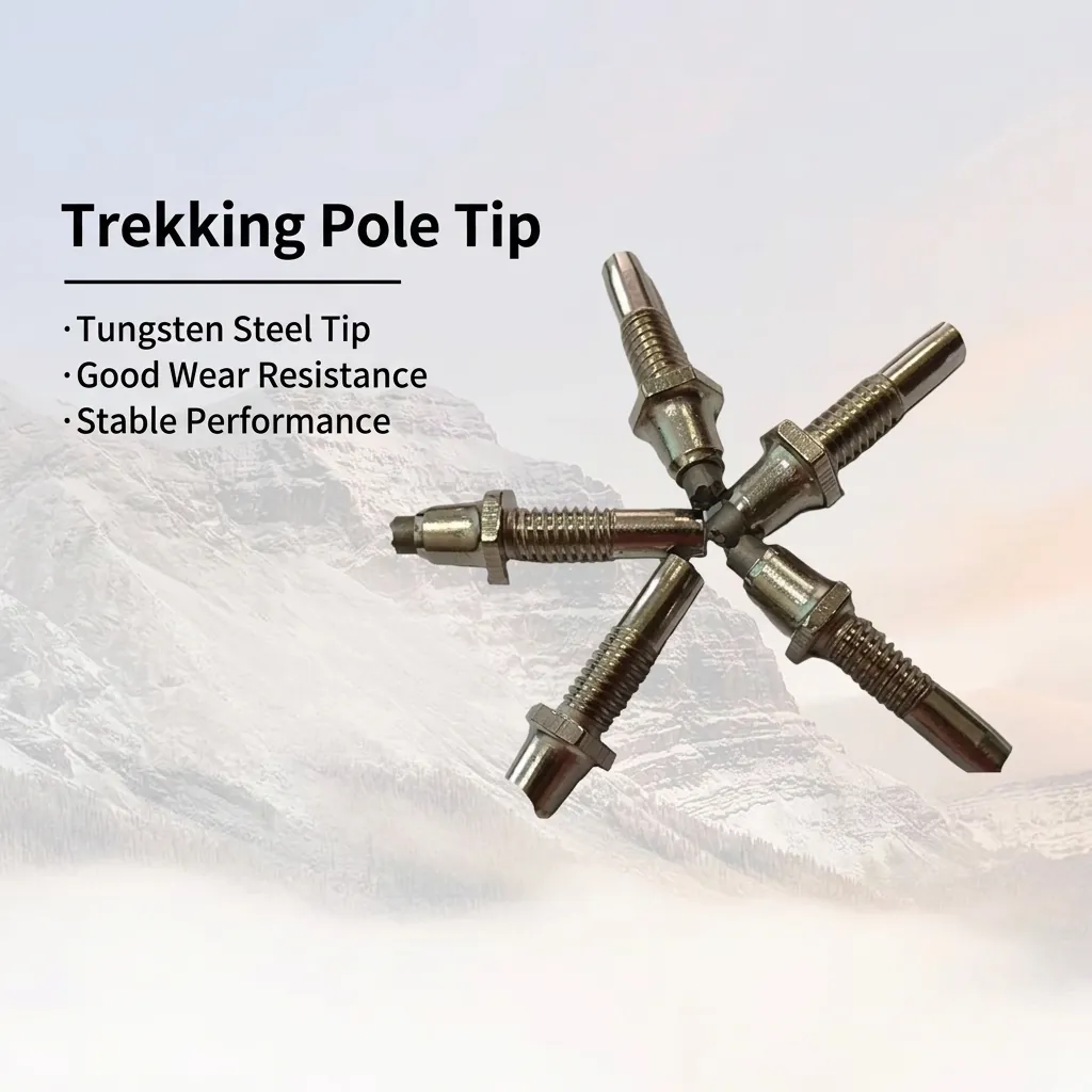 Punte di Ricambio per Bastoncini da Trekking Resistenti all'Usura Antiscivolo in Acciaio al Carbonio e Tungsteno per Escursionismo
