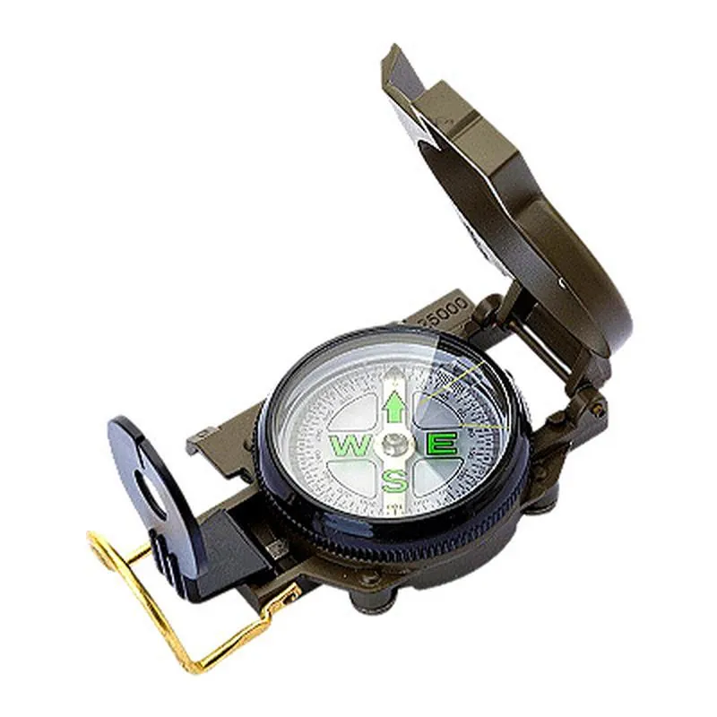 Portable Army Green Plastic Flip-top Compass For Outdoor Hiking Camping Navigation Tool High Precision Military Style
