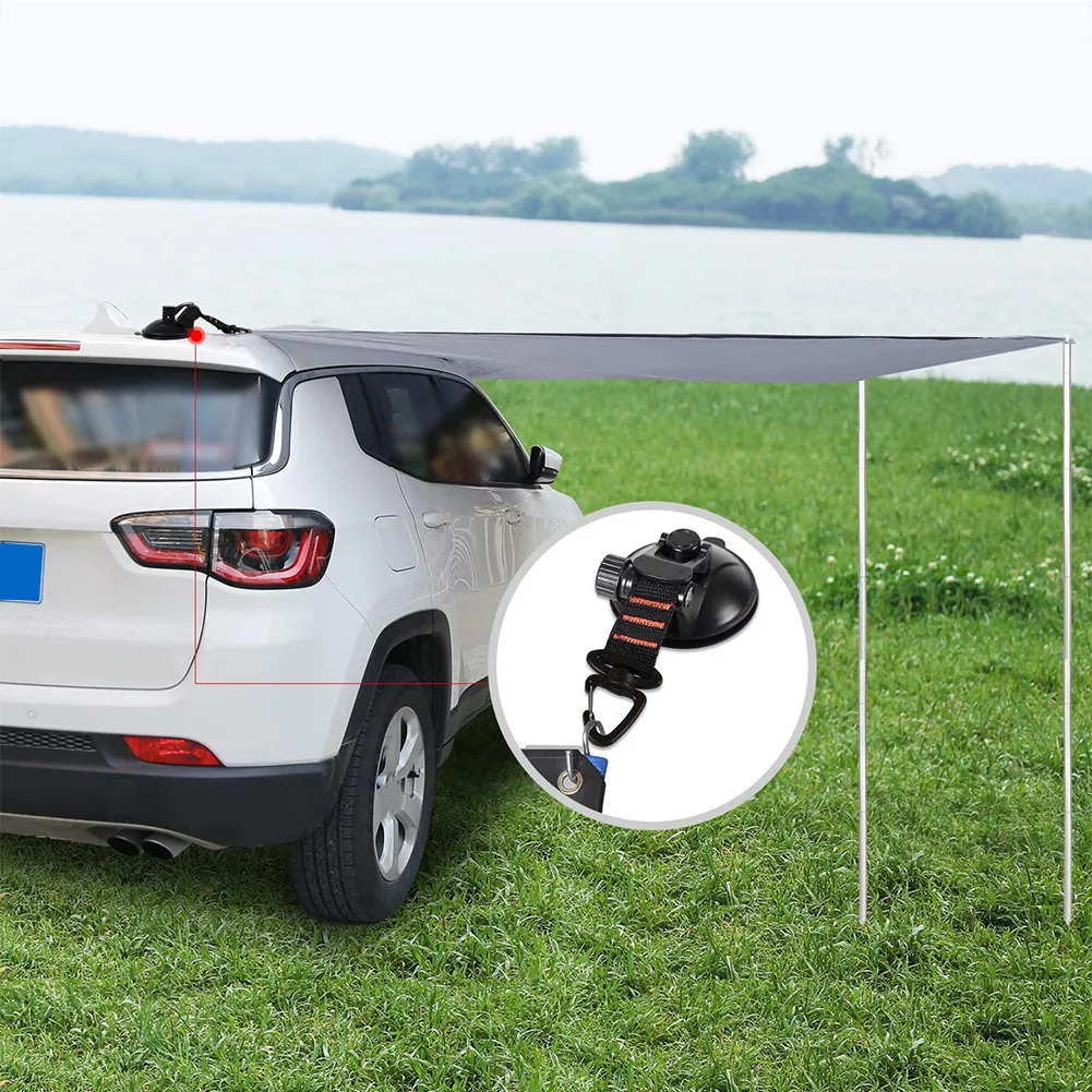 Heavy Duty Car Tent Suction Cup Anchor With Swivel Carabiner Strong Suction Cup Hook For Outdoor Camping Tarp Awning Secure Fastener