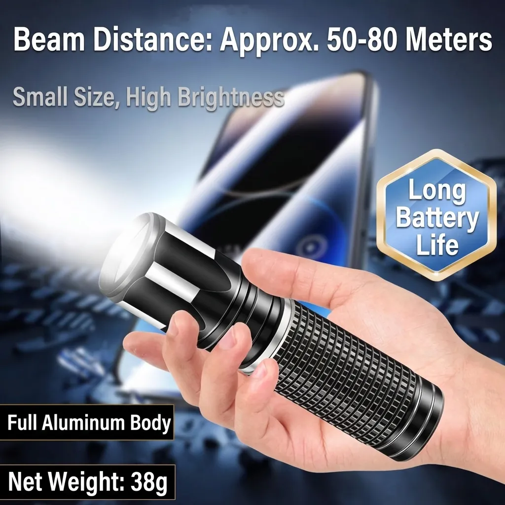 High Power LED Flashlight Rechargeable USB Portable Torch Aluminum Alloy Waterproof Handheld Light for Outdoor Camping
