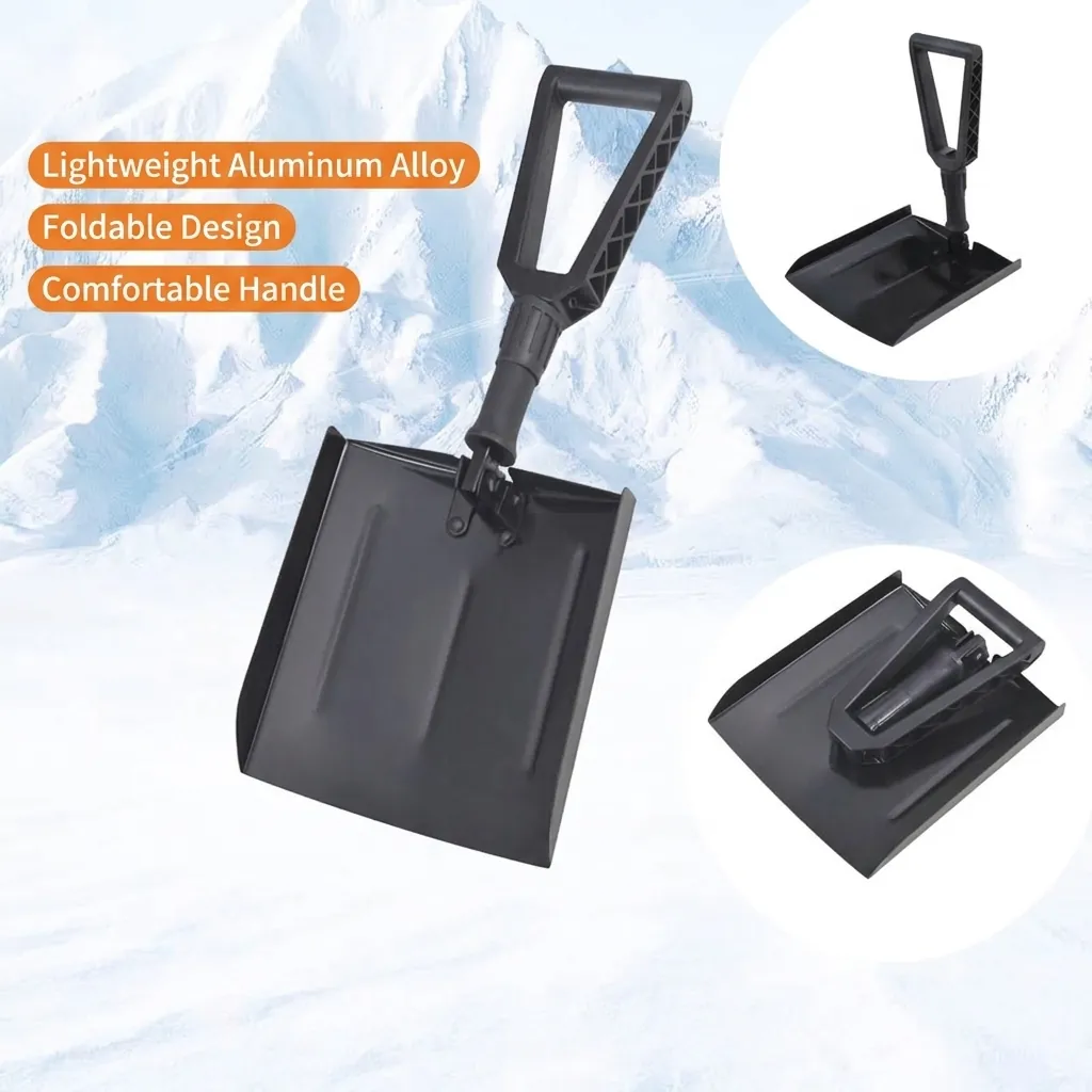 Grande Pelle à Neige Pliable Manche en Fer Revêtement en Poudre Outil d'urgence Avec Sac Pour Voiture Camping Hiver Déneigement