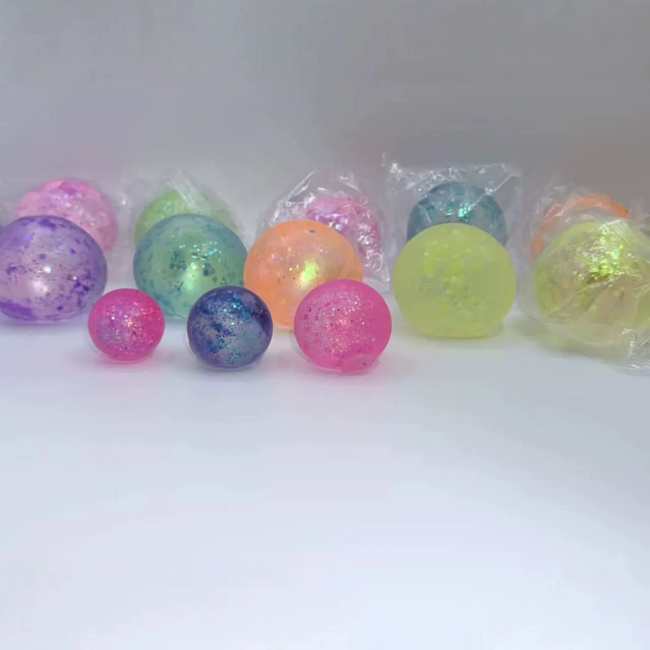 Aurora Sequins Maltose Squishy Ball Slow Rebound Glitter Stress Relief Squeeze Sphere Toy For Kids Adults Everyday Gift