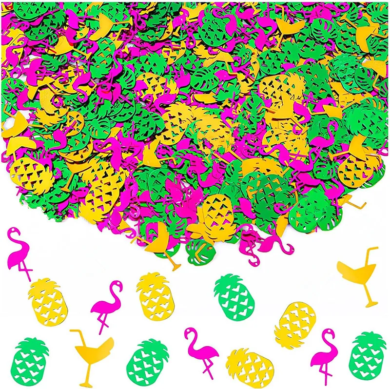 Hawaiianische Tropische Party Konfetti PVC Flamingo Ananas Cocktailglas Tischdeko Sommer Strand Geburtstag Party Dekor