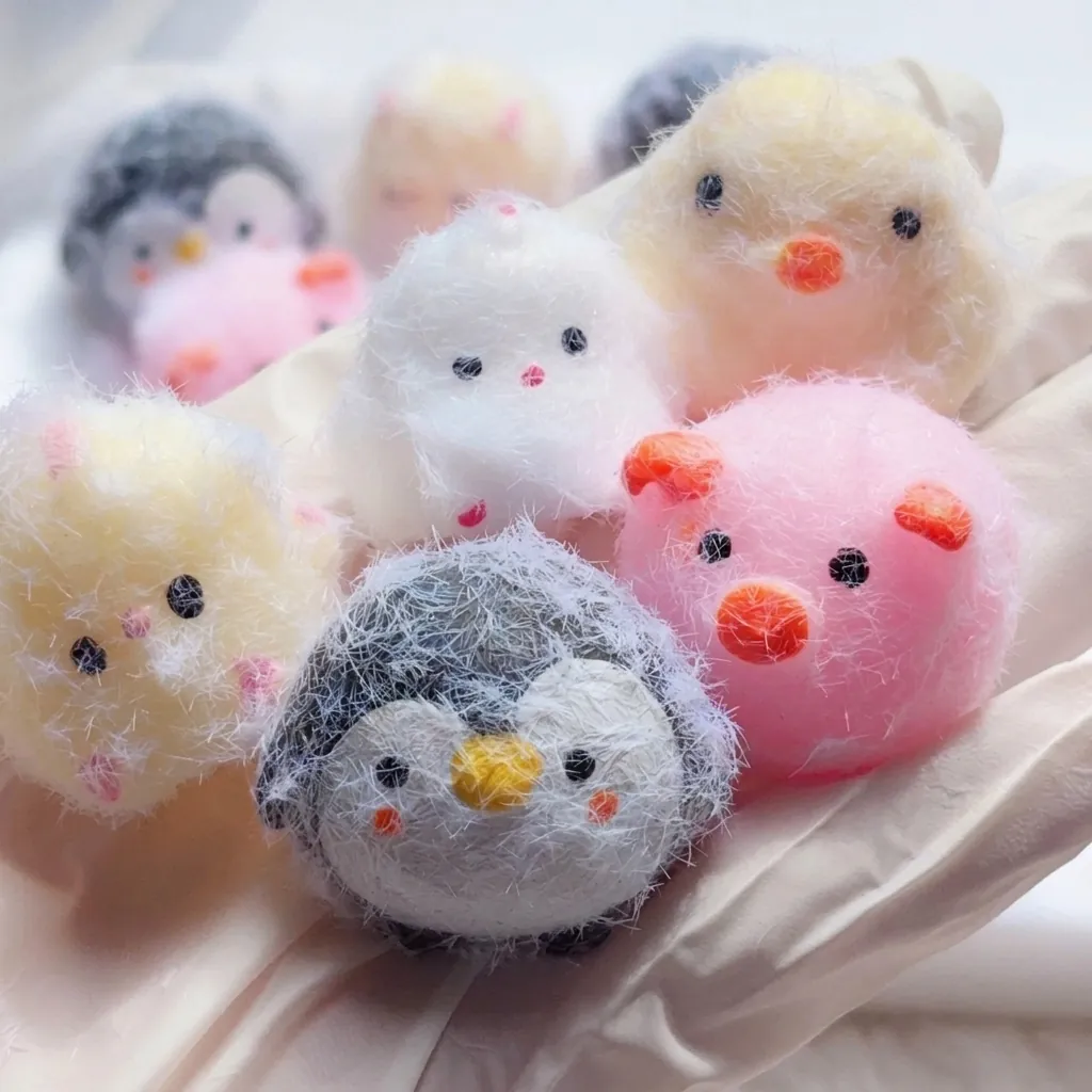 Mini Simulation Animal Squishy Toy Flocked Fuzzy TPR Stress Relief Squeeze Toy Penguin Pig Chicken Duck Soft Squeeze Toy